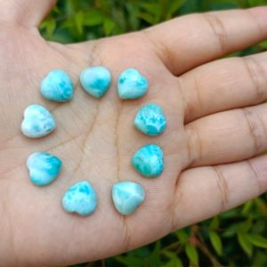 Mini Larimar Hearts From Dominican Republic | Natural genuine stones & crystals in various shapes & sizes. Buy raw cut, tumbled, or polished gemstones for making jewelry or crystal healing energy vibration raising reiki stones. #crystals #gemstones #crystalhealing #crystalsandgemstones #energyhealing #affiliate #ad