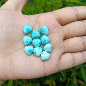Shop Larimar Shapes! Mini Larimar Hearts From Dominican Republic | Natural genuine stones & crystals in various shapes & sizes. Buy raw cut, tumbled, or polished gemstones for making jewelry or crystal healing energy vibration raising reiki stones. #crystals #gemstones #crystalhealing #crystalsandgemstones #energyhealing #affiliate #ad