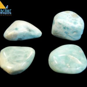 Shop Tumbled Larimar Crystals & Pocket Stones! Larimar Tumbled Crystals 4pcs, polished Healing Crystals, Reiki Stones 44g (ELLT) | Natural genuine stones & crystals in various shapes & sizes. Buy raw cut, tumbled, or polished gemstones for making jewelry or crystal healing energy vibration raising reiki stones. #crystals #gemstones #crystalhealing #crystalsandgemstones #energyhealing #affiliate #ad