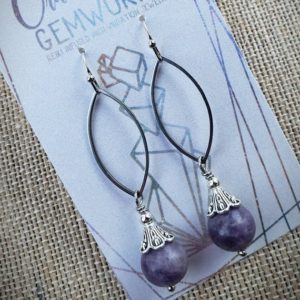 Shop Lepidolite Earrings! Lepidolite Earrings for Calming Energy, Stress Relief, and Emotional Healing – Lepidolite Earrings – Lepidolite Jewelry – Crystal for Stress | Natural genuine Lepidolite earrings. Buy crystal jewelry, handmade handcrafted artisan jewelry for women.  Unique handmade gift ideas. #jewelry #beadedearrings #beadedjewelry #gift #shopping #handmadejewelry #fashion #style #product #earrings #affiliate #ad