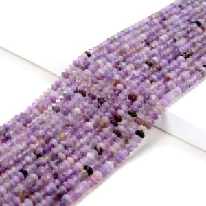 Shop Lepidolite Beads! 3X2MM Natural Lepidolite Gemstone Lavender Grade AA Bicone Faceted Rondelle Saucer Beads 15 inch Full Strand (80009457-P34) | Natural genuine beads Lepidolite beads for beading and jewelry making.  #jewelry #beads #beadedjewelry #diyjewelry #jewelrymaking #beadstore #beading #affiliate #ad