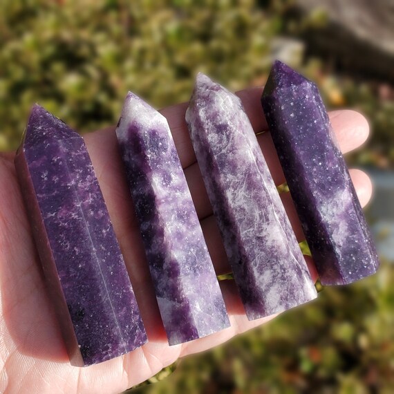 Lepidolite Polished Points - Polished Points - Towers - Purple - Lepidolite Crystal - Lepidolite Gemstone - Purple Lepidolite - Healing