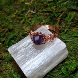 Shop Lepidolite Rings! Lepidolite Ring, Copper, Wire Wrapped, Handmade, Custom Sized, gift, authentic stone, genuine stone, sizes 3-15, mens, womens, | Natural genuine Lepidolite mens fashion rings, simple unique handcrafted gemstone men's rings, gifts for men. Anillos hombre. #rings #jewelry #crystaljewelry #gemstonejewelry #handmadejewelry #affiliate #ad