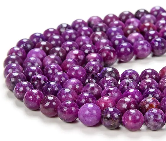 8mm Lepidolite Gemstone Grade Aaa Round Loose Beads Bulk Lot 1,2,6,12 And 50 (d170)