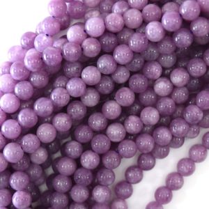Shop Lepidolite Round Beads! Purple Lepidolite Colored Quartz Round Beads 15.5“ Strand 6mm 8mm 10mm | Natural genuine round Lepidolite beads for beading and jewelry making.  #jewelry #beads #beadedjewelry #diyjewelry #jewelrymaking #beadstore #beading #affiliate #ad