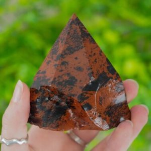 Shop Mahogany Obsidian Points & Wands! Large Raw Mahogany Obsidian Polished Crystal Point | Natural genuine stones & crystals in various shapes & sizes. Buy raw cut, tumbled, or polished gemstones for making jewelry or crystal healing energy vibration raising reiki stones. #crystals #gemstones #crystalhealing #crystalsandgemstones #energyhealing #affiliate #ad