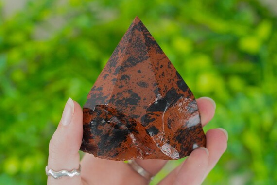 Large Raw Mahogany Obsidian Polished Crystal Point