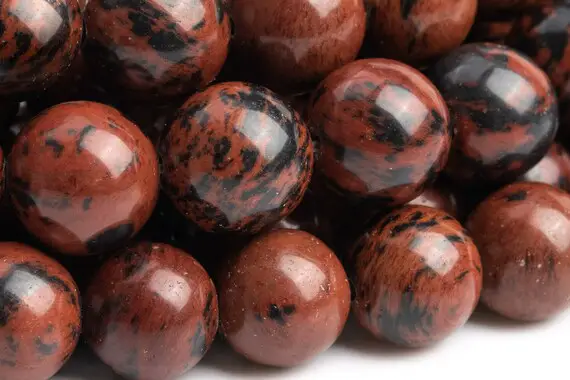 33 Pcs / 16 Pcs - 12mm Mahogany Obsidian Beads Grade Aaa Genuine Natural Round Gemstone Loose Beads (105339)
