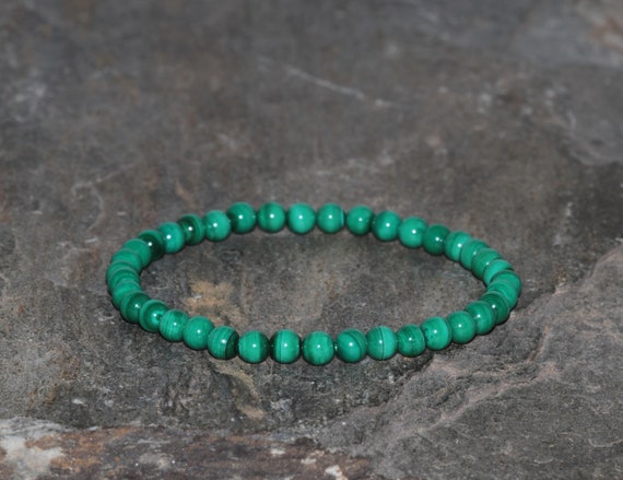 Malachite Beaded Bracelet, 4mm Natural Green Malachite Beads, Grade Aaa, Malachite Jewelry, Yoga Chakra, Gift Bracelet, Unisex Bracelet