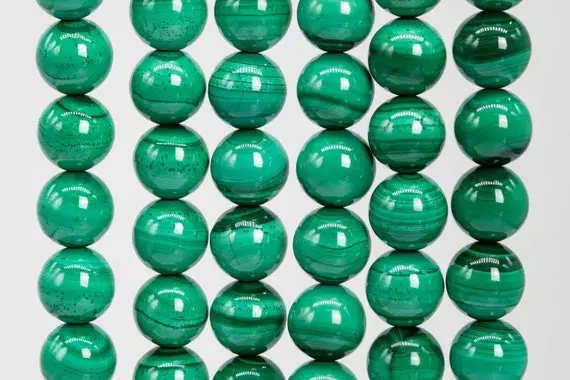 42 / 21 Pcs - 9-10mm Green Malachite Beads Grade Aa Genuine Natural Round Gemstone Loose Beads (111585)