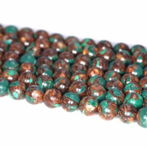 Shop Malachite Beads! 6mm Copper Bronze Malachite Gemstone Grade AAA Round Loose Beads 15.5 inch Full Strand (80004735-842) | Natural genuine beads Malachite beads for beading and jewelry making.  #jewelry #beads #beadedjewelry #diyjewelry #jewelrymaking #beadstore #beading #affiliate #ad