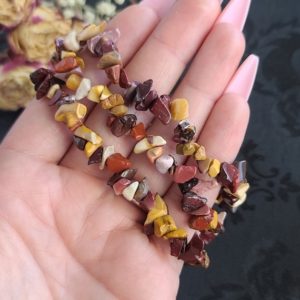 Mookaite Crystal Bracelet, Choose Quantity, 5 – 8 mm Chip Nugget Beads On Stretchy String, Perfect for Gifts, Meditation or Crystal Healing | Natural genuine Gemstone bracelets. Buy crystal jewelry, handmade handcrafted artisan jewelry for women.  Unique handmade gift ideas. #jewelry #beadedbracelets #beadedjewelry #gift #shopping #handmadejewelry #fashion #style #product #bracelets #affiliate #ad