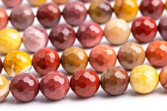 38 / 19 Pcs - 10mm Mookaite Beads Grade Aaa Genuine Natural Micro Faceted Round Gemstone Loose Beads (100844)