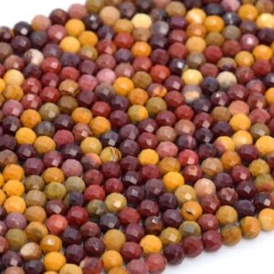 Shop Mookaite Jasper Faceted Beads! 3MM Mookaite Beads Grade AAA Genuine Natural Gemstone Full Strand Faceted Round Loose Beads 15" Bulk Lot Options (107638-2495) | Natural genuine faceted Mookaite Jasper beads for beading and jewelry making.  #jewelry #beads #beadedjewelry #diyjewelry #jewelrymaking #beadstore #beading #affiliate #ad