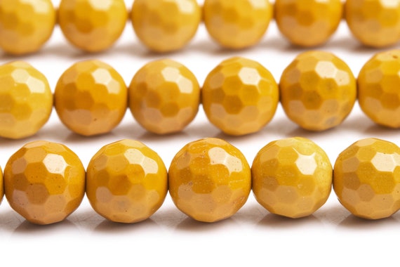 Genuine Natural Mookaite Gemstone Beads 6mm Yellow Micro Faceted Round Aaa Quality Loose Beads (103643)