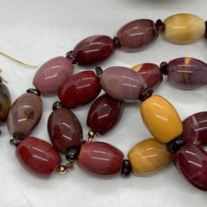 Shop Mookaite Jasper Necklaces! Mookaite Jasper necklace and earrings on 9ct wires vintage as new | Natural genuine Mookaite Jasper necklaces. Buy crystal jewelry, handmade handcrafted artisan jewelry for women.  Unique handmade gift ideas. #jewelry #beadednecklaces #beadedjewelry #gift #shopping #handmadejewelry #fashion #style #product #necklaces #affiliate #ad