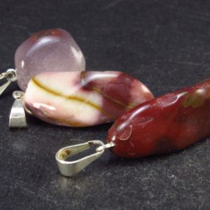Shop Mookaite Jasper Pendants! Set of 3 Natural Mookaite Pendant From Australia | Natural genuine Mookaite Jasper pendants. Buy crystal jewelry, handmade handcrafted artisan jewelry for women.  Unique handmade gift ideas. #jewelry #beadedpendants #beadedjewelry #gift #shopping #handmadejewelry #fashion #style #product #pendants #affiliate #ad