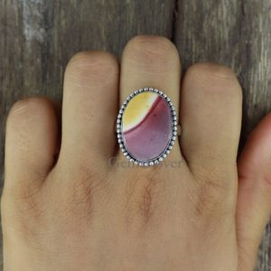 Shop Mookaite Jasper Jewelry! Natural Mookaite Jasper Ring, 925 Sterling Silver Ring, Healing Gemstone Ring, Boho Statement Ring, Daily Use Ring, Women Ring, Gift For Her | Natural genuine Mookaite Jasper jewelry. Buy crystal jewelry, handmade handcrafted artisan jewelry for women.  Unique handmade gift ideas. #jewelry #beadedjewelry #beadedjewelry #gift #shopping #handmadejewelry #fashion #style #product #jewelry #affiliate #ad