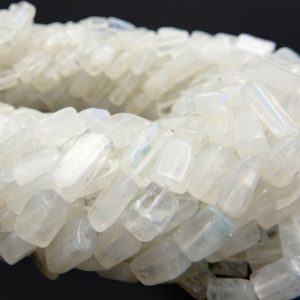 Moonstone Rectangle Beads- ONE (1) STRAND of Beautiful Rainbow Moonstone Rectangular Shaped Beads  (S104B2-01) | Natural genuine other-shape Rainbow Moonstone beads for beading and jewelry making.  #jewelry #beads #beadedjewelry #diyjewelry #jewelrymaking #beadstore #beading #affiliate #ad
