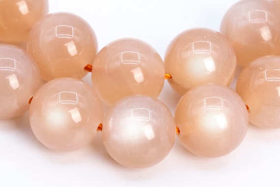 Genuine Natural Moonstone Gemstone Beads 10mm Flash Orange Round Aaa Quality Loose Beads (113012)