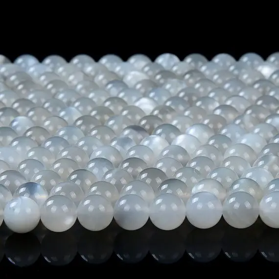 6mm Natural Flash White Moonstone Gemstone Grade Aaa Round Loose Beads (d137)