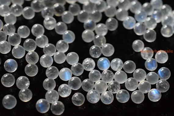 6pcs 4mm Aaa Moonstone Undrilled Single Round Beads,blue Moonstone, White Semi-precious Stone Orb, Gemstone Sphere Kgto