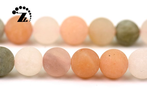 Multicolor Moonstone Matte Round Bead,moonstone,mixed Color,gemstone,diy,jewelry Making,frosted Bead,6mm 8mm 10mm For Choice,15" Full Strand