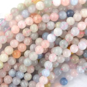 Shop Morganite Round Beads! 8mm morganite round beads 15.5" strand beryl S1 | Natural genuine round Morganite beads for beading and jewelry making.  #jewelry #beads #beadedjewelry #diyjewelry #jewelrymaking #beadstore #beading #affiliate #ad
