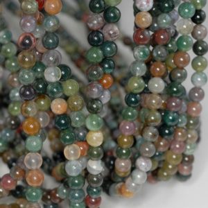Shop Moss Agate Beads! 4mm Botanical Moss Agate Gemstone Round Loose Beads 15.5 inch Full Strand (90184128-356) | Natural genuine beads Moss Agate beads for beading and jewelry making.  #jewelry #beads #beadedjewelry #diyjewelry #jewelrymaking #beadstore #beading #affiliate #ad