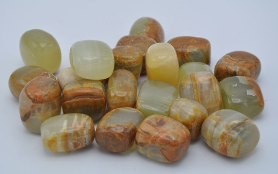 Green Banded Onyx Tumbled Stones | Green Banded Onyx Tumbled Rocks | Tumbled Crystals | Healing Crystals & Stones | Stress Reliever