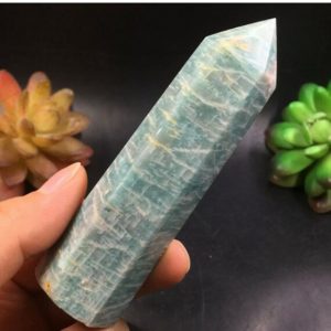 Shop Amazonite Points & Wands! Natural Amazonite Wand Point Healing Reiki tower obelisk semiprecious gemstone healing crystal | Natural genuine stones & crystals in various shapes & sizes. Buy raw cut, tumbled, or polished gemstones for making jewelry or crystal healing energy vibration raising reiki stones. #crystals #gemstones #crystalhealing #crystalsandgemstones #energyhealing #affiliate #ad