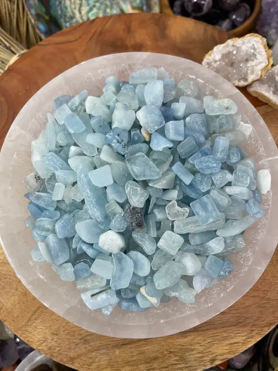 Natural Aquamarine Chip , Real Aquamarine Chip , Aquamarine Tumble Loose Stone , Aquamarine Crystal Chips