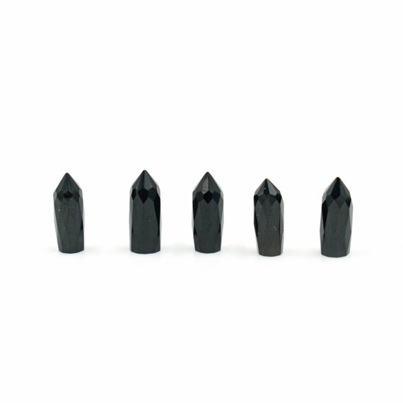 Natural Black Onyx Healing Points Small Gemstone Pencil Small Tower Crystal Points Mini Crystal Wands Energy Crystal Poin For Jewelry Supply