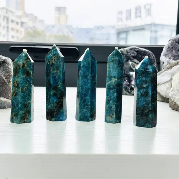 Natural Blue Apatite Obelisk,quartz Tower,crystal Point Wand,rock,home Decoration,crystal Healing,mineral Specimen,crystal Gifts 70g+