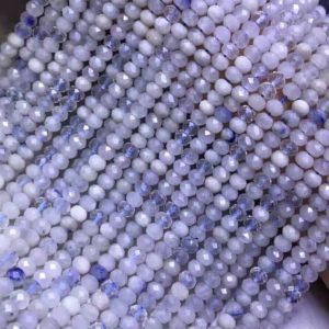Shop Rutilated Quartz Rondelle Beads! Natural blue Rutilated quartz faceted rondelle Beads,blue Rutilated quartz faceted spacer abacus beads15 inches per strands | Natural genuine rondelle Rutilated Quartz beads for beading and jewelry making.  #jewelry #beads #beadedjewelry #diyjewelry #jewelrymaking #beadstore #beading #affiliate #ad