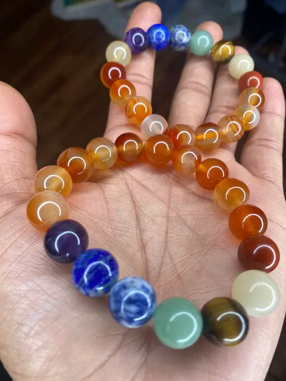 Natural Carnelian Chakra Bracelet (10mm Beads)
