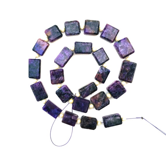 Attractive 1 Strand Natural Charoite Gemstone,faceted Geometric Shape Briolette Bead,aaa Quality Making Beautiful Handmade Jewelry Wholesale