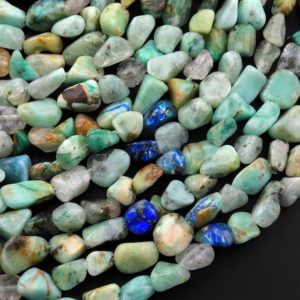 Shop Chrysocolla Chip & Nugget Beads! Natural Chrysocolla Azurite Freeform Chip Pebble Nugget Beads Gemstone 15.5" Strand | Natural genuine chip Chrysocolla beads for beading and jewelry making.  #jewelry #beads #beadedjewelry #diyjewelry #jewelrymaking #beadstore #beading #affiliate #ad