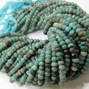 Shop Chrysocolla Rondelle Beads! Natural Chrysocolla Rondelle faceted Gemstone Beads Size 5mm Sold per Strand of 13 Inches Long Green Color Stone Wholesale Prices | Natural genuine rondelle Chrysocolla beads for beading and jewelry making.  #jewelry #beads #beadedjewelry #diyjewelry #jewelrymaking #beadstore #beading #affiliate #ad