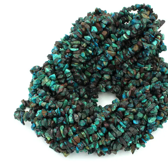 Natural Chrysocolla Uncut Chips Beads, Smooth Chrysocolla Chips, Chrysocolla Gemstone Polished Beads, Freeform Beads, Craft Supply Beads