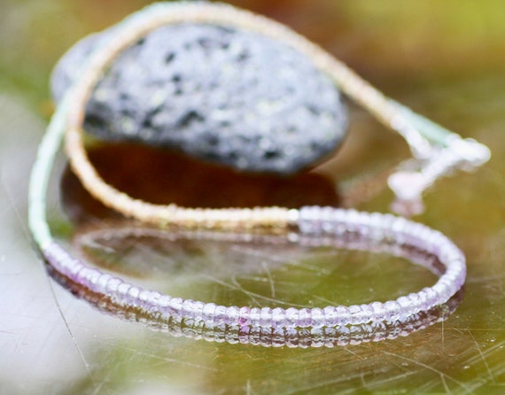 Natural Color Change Garnet And Alexandrite Wrap Bracelet Necklace Solid 14k White Gold, 21 1/2" - 22 1/3" , Hekate Goddess Of Magic