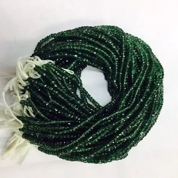 Natural Faceted Green Apatite Rondelle Beads 4-5mm Loose Gemstone Beads 14 Inch Strand Top Quality Wholesale Price
