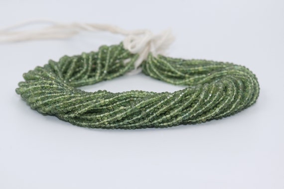 Natural Green Apatite Faceted Rondelle Beads Aaa Quality Green Apatite Beads   Green Apatite Rondelle Beads  Apatite Beads Strand