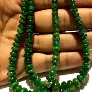 Shop Emerald Rondelle Beads! Natural Green Zambian Emerald Smooth Rondelle Beads 4-8MM Natural Zambian Emerald Gemstone Beads Emerald Smooth Beads Emerald Rondelle Beads | Natural genuine rondelle Emerald beads for beading and jewelry making.  #jewelry #beads #beadedjewelry #diyjewelry #jewelrymaking #beadstore #beading #affiliate #ad