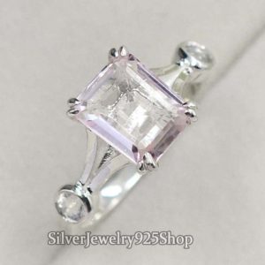 Shop Kunzite Rings! Natural Kunzite Ring| 925 Sterling Silver| Pink Stone Ring| October Birthstone| Solitaire Ring| Gorgeous Ring| Engagement Ring| Gift For Her | Natural genuine Kunzite rings, simple unique alternative gemstone engagement rings. #rings #jewelry #bridal #wedding #jewelryaccessories #engagementrings #weddingideas #affiliate #ad