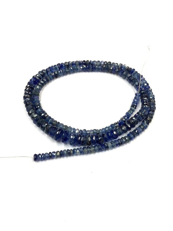 Natural Kyanite Faceted Rondelle Beads 4-5.mm Kyanite Gemstone Beads Kyanite Rondelle Beads 20 Inches Strand Kyanite Beads
