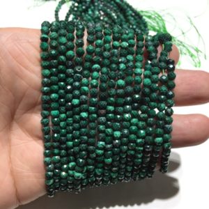 Shop Faceted Gemstone Beads! Natural Malachite Faceted Round beads Healing Energy Gemstone Loose Beads DIY Jewelry Making Design for Bracelet AAA Quality 2mm 3mm 4mm | Natural genuine faceted Gemstone beads for beading and jewelry making.  #jewelry #beads #beadedjewelry #diyjewelry #jewelrymaking #beadstore #beading #affiliate #ad