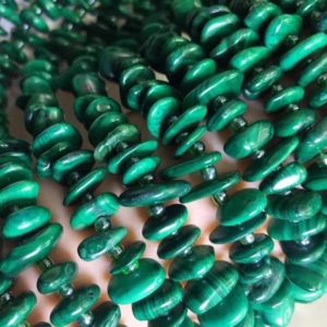 Shop Malachite Rondelle Beads! Natural Malachite Flat Spacer Rondelle round Loose Beads,10-12mm, Malachite flat chips spacer beads,,15 inch | Natural genuine rondelle Malachite beads for beading and jewelry making.  #jewelry #beads #beadedjewelry #diyjewelry #jewelrymaking #beadstore #beading #affiliate #ad