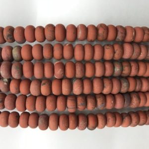 Shop Red Jasper Rondelle Beads! Natural Matte Red Jasper 6mm – 8mm Rondelle Genuine Loose Beads 15 inch Jewelry Supply Bracelet Necklace Material Support Wholesale | Natural genuine rondelle Red Jasper beads for beading and jewelry making.  #jewelry #beads #beadedjewelry #diyjewelry #jewelrymaking #beadstore #beading #affiliate #ad