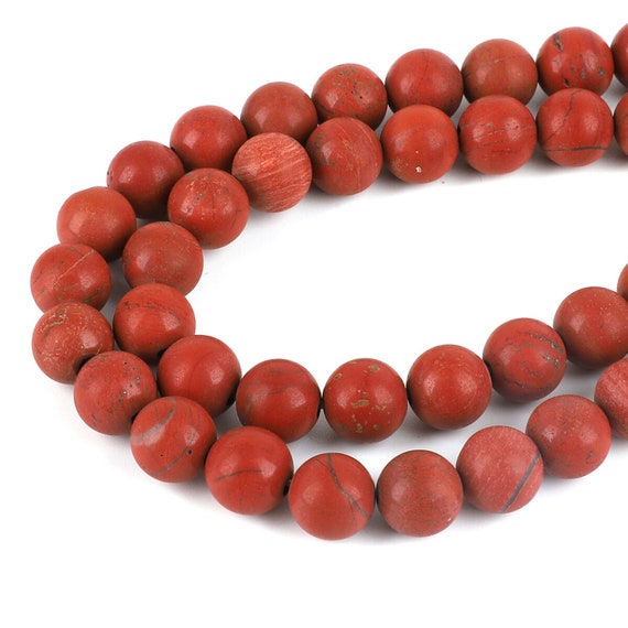 Natural Matte Red Jasper Beads - 4mm 6mm 8mm 10mm - Round Red Jasper Gemstone - 15" Full Strand - Wholesale Beads - Wholesale Gemstones